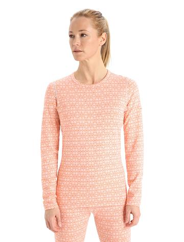 Icebreaker Merino 250 Vertex Long Sleeve Crewe Alpine Geo Naisten Base Layers Valkoinen | FI 1831ILHS